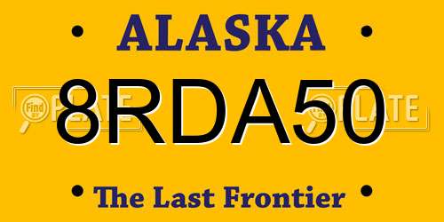 8RDA50 Alaska License Plate