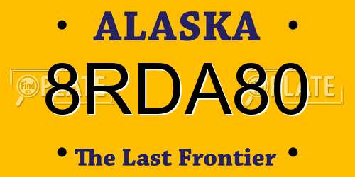 8RDA80 Alaska License Plate