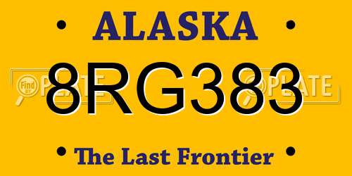 8RG383 Alaska License Plate