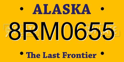 8RM0655 Alaska License Plate