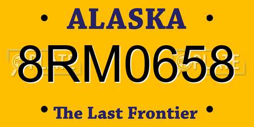8RM0658 Alaska License Plate
