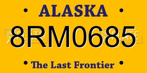 8RM0685 Alaska License Plate