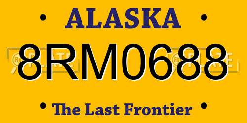 8RM0688 Alaska License Plate