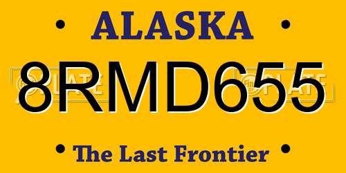 8RMD655 Alaska License Plate