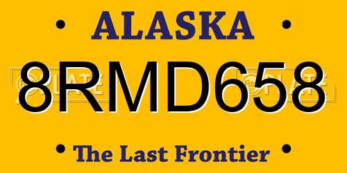 8RMD658 Alaska License Plate