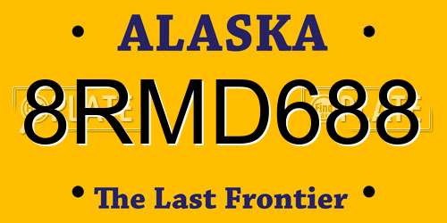 8RMD688 Alaska License Plate