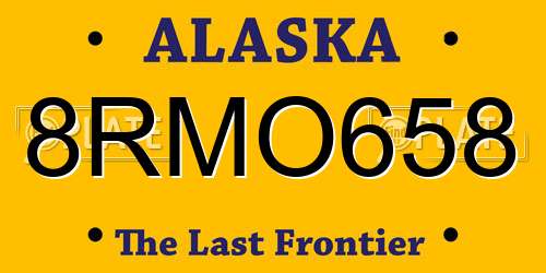 8RMO658 Alaska License Plate