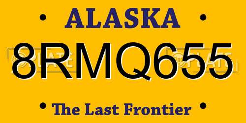 8RMQ655 Alaska License Plate