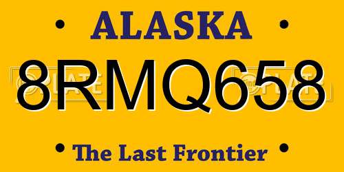 8RMQ658 Alaska License Plate