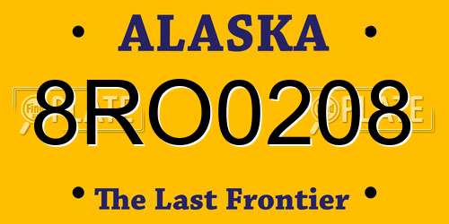 8RO0208 Alaska License Plate