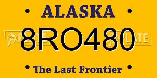 8RO480 Alaska License Plate