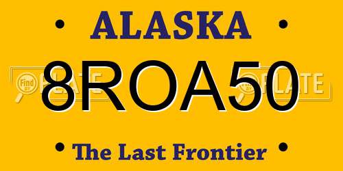 8ROA50 Alaska License Plate