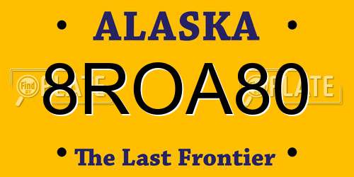 8ROA80 Alaska License Plate
