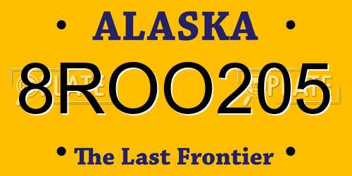 8ROO205 Alaska License Plate