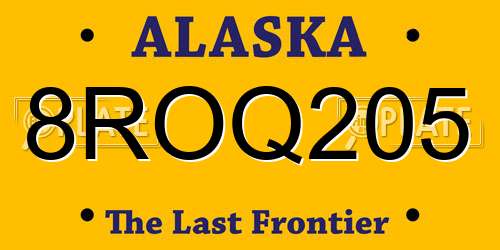 8ROQ205 Alaska License Plate