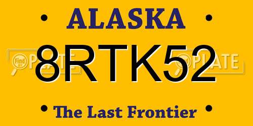 8RTK52 Alaska License Plate