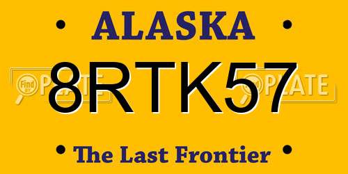 8RTK57 Alaska License Plate