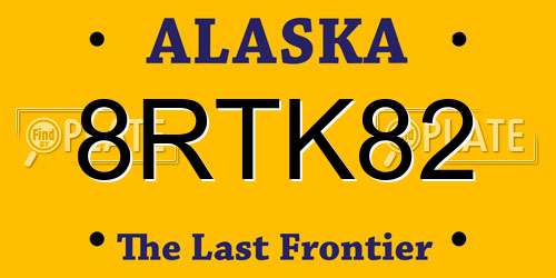8RTK82 Alaska License Plate