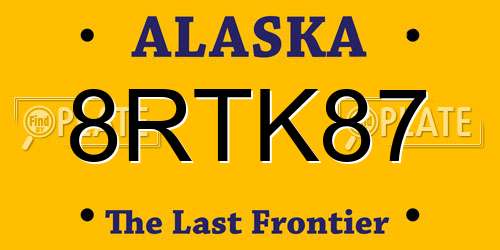 8RTK87 Alaska License Plate