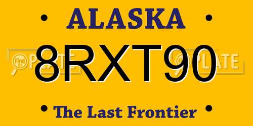 8RXT90 Alaska License Plate