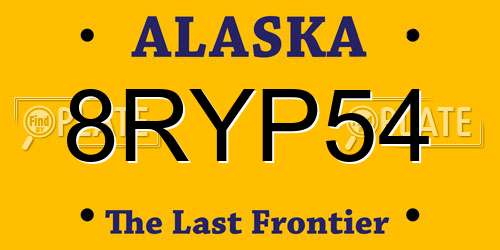 8RYP54 Alaska License Plate