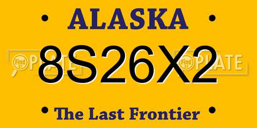 8S26X2 Alaska License Plate