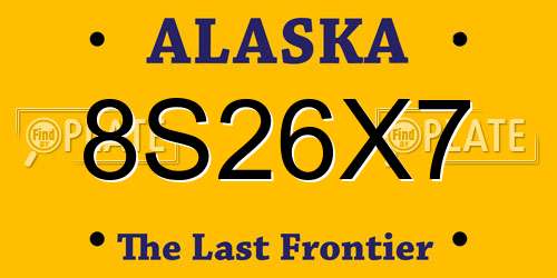 8S26X7 Alaska License Plate