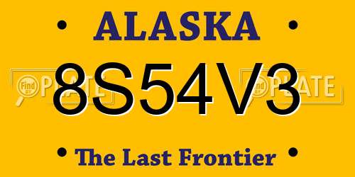 8S54V3 Alaska License Plate