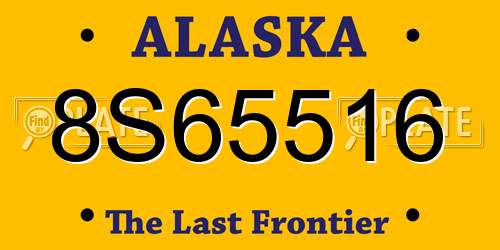 8S65516 Alaska License Plate