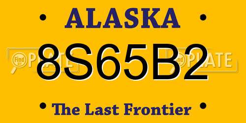 8S65B2 Alaska License Plate