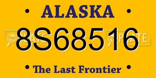 8S68516 Alaska License Plate
