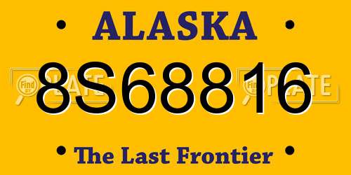 8S68816 Alaska License Plate