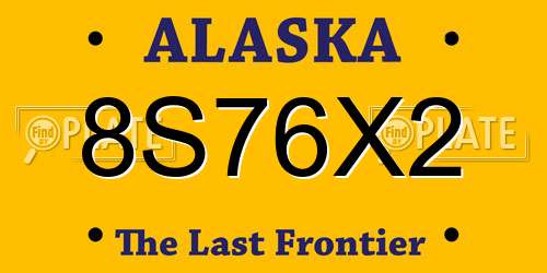 8S76X2 Alaska License Plate