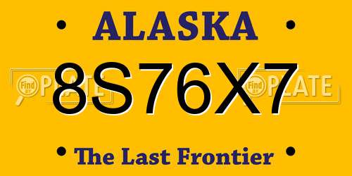 8S76X7 Alaska License Plate