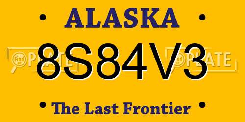 8S84V3 Alaska License Plate