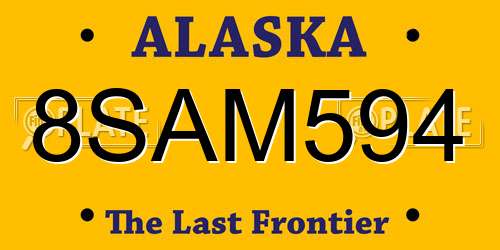 8SAM594 Alaska License Plate