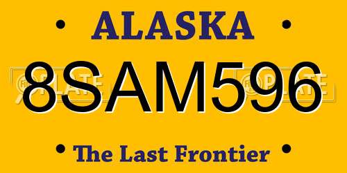 8SAM596 Alaska License Plate