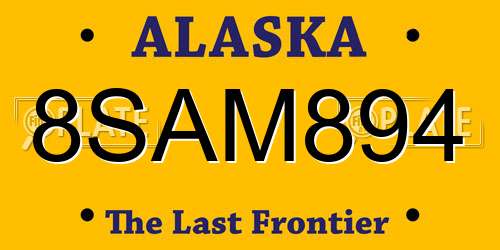 8SAM894 Alaska License Plate