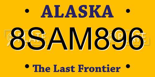 8SAM896 Alaska License Plate