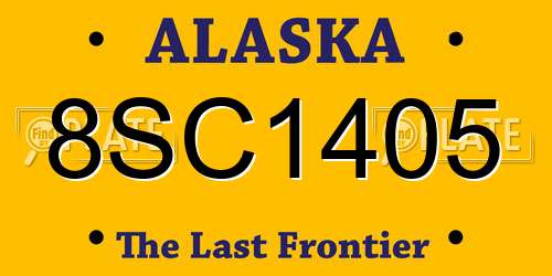 8SC1405 Alaska License Plate
