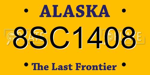 8SC1408 Alaska License Plate