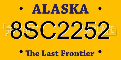 8SC2252 Alaska License Plate