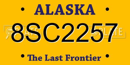 8SC2257 Alaska License Plate