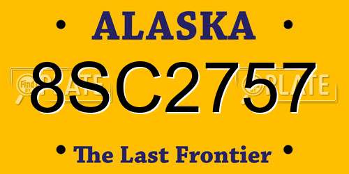 8SC2757 Alaska License Plate
