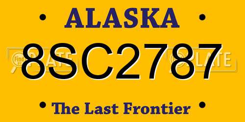 8SC2787 Alaska License Plate