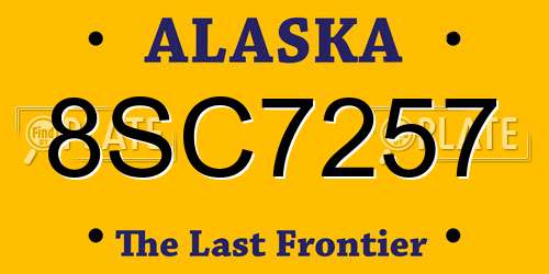 8SC7257 Alaska License Plate