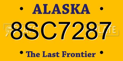 8SC7287 Alaska License Plate