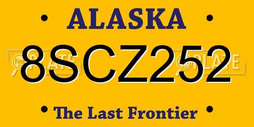 8SCZ252 Alaska License Plate