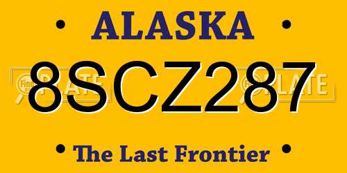 8SCZ287 Alaska License Plate