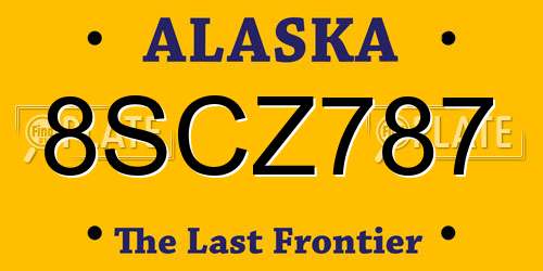 8SCZ787 Alaska License Plate